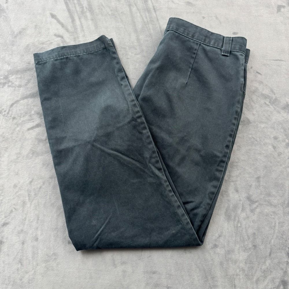 Riders Casuals Mens Black Cotton Straight Leg Pants High Rise